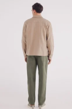 Calça reta de lona