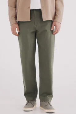 Calça reta de lona