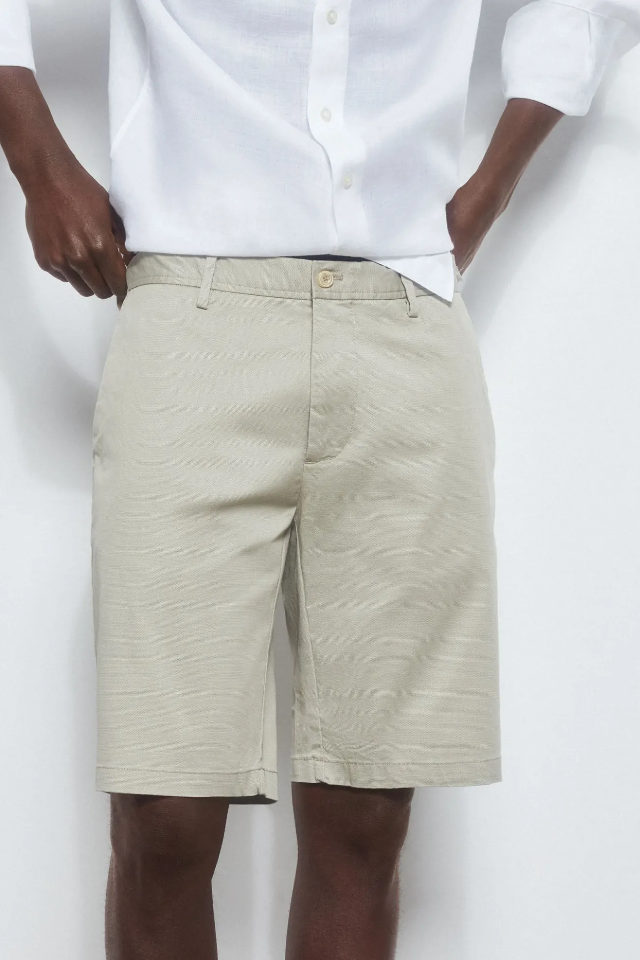 Calças bermuda chino premium flex