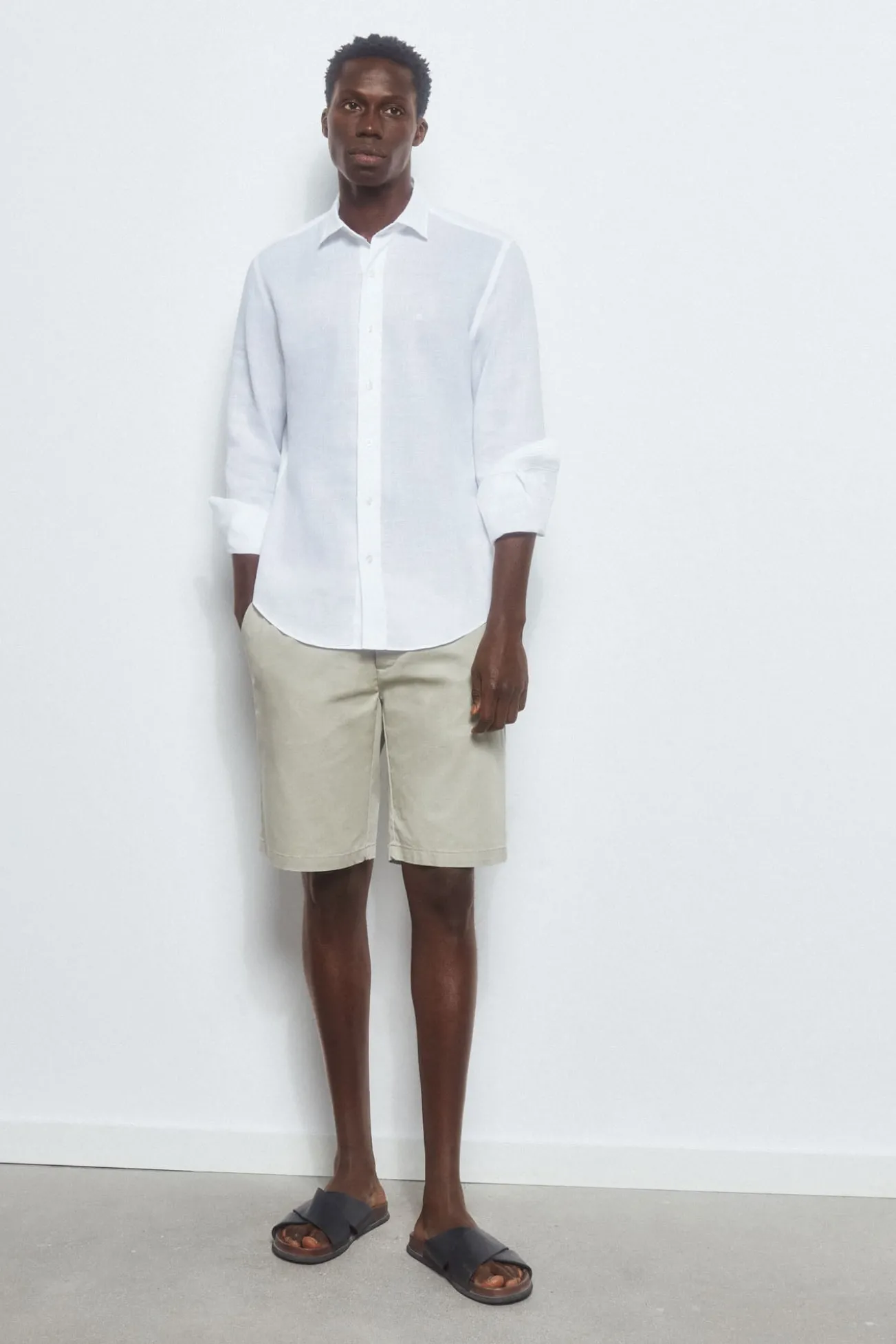 Calças bermuda chino premium flex