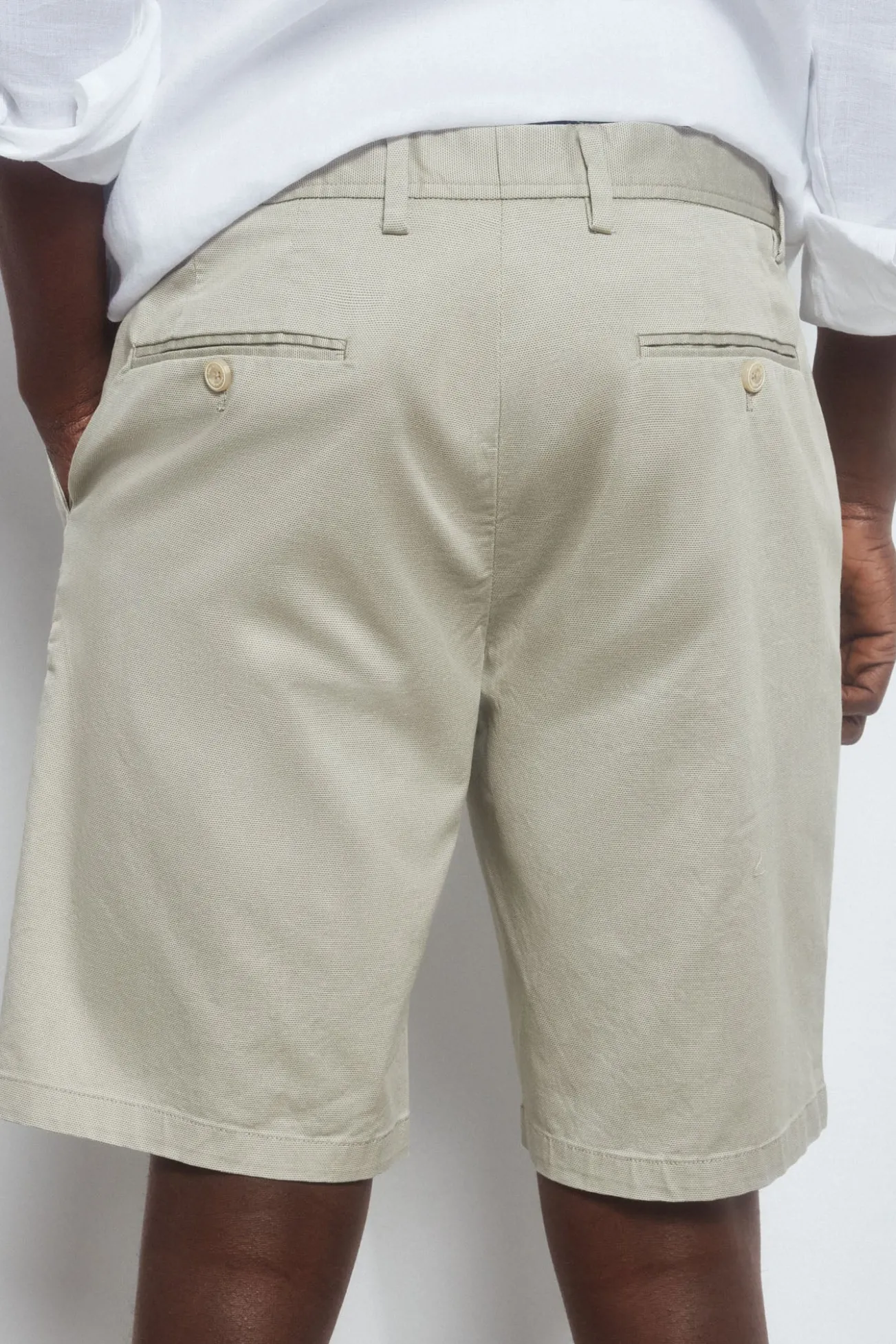 Calças bermuda chino premium flex