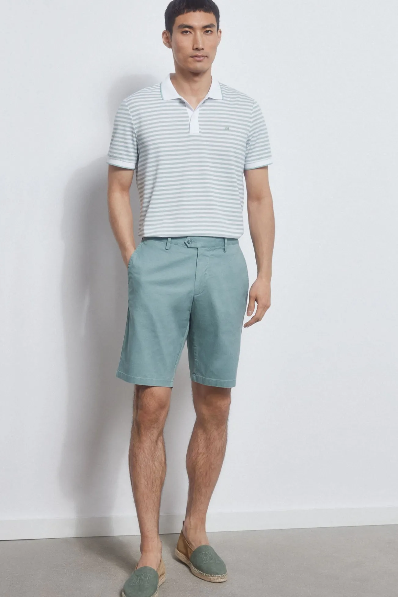 Calças bermuda chino premium flex