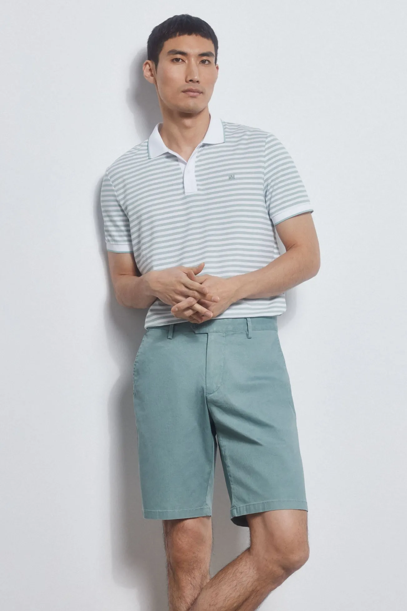 Calças bermuda chino premium flex