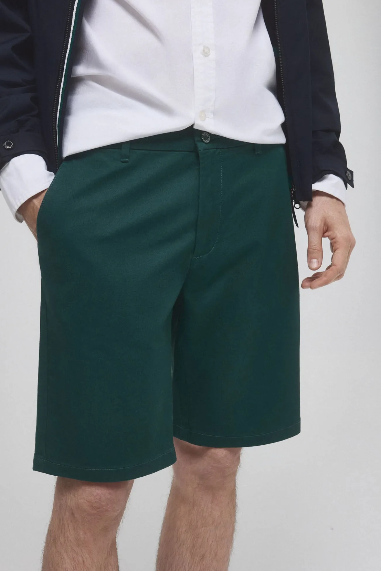 Calças bermuda chino premium flex