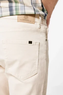 Calças 5 bolsos cor slim lavado