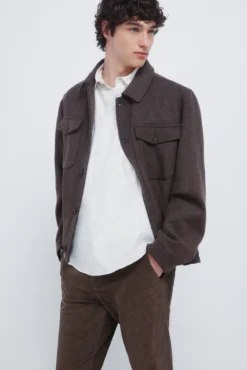 Calças chino slim fit confortável de veludo cotelê lavado