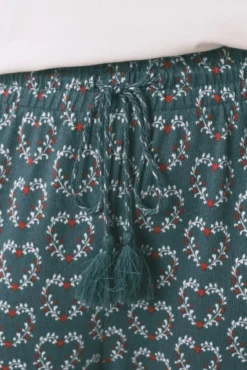 Calças comprida de malha com estampado de coração