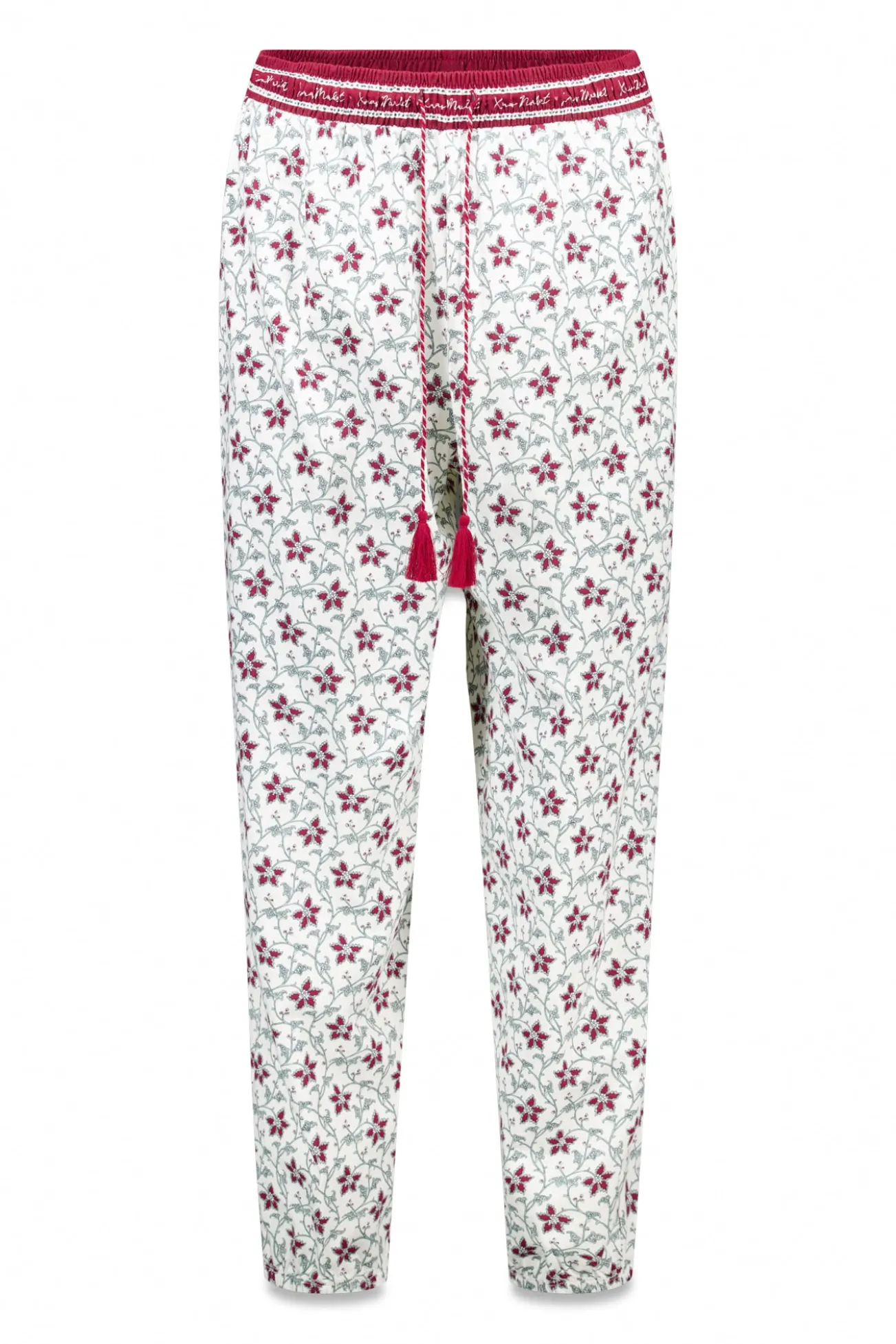 Calças compridas 100% algodão com estampado floral