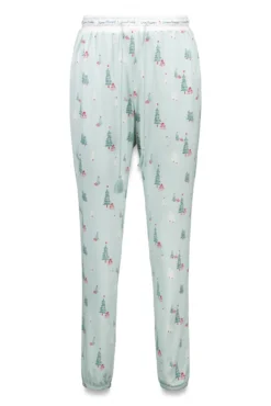Calças compridas de malha com estampado natalício