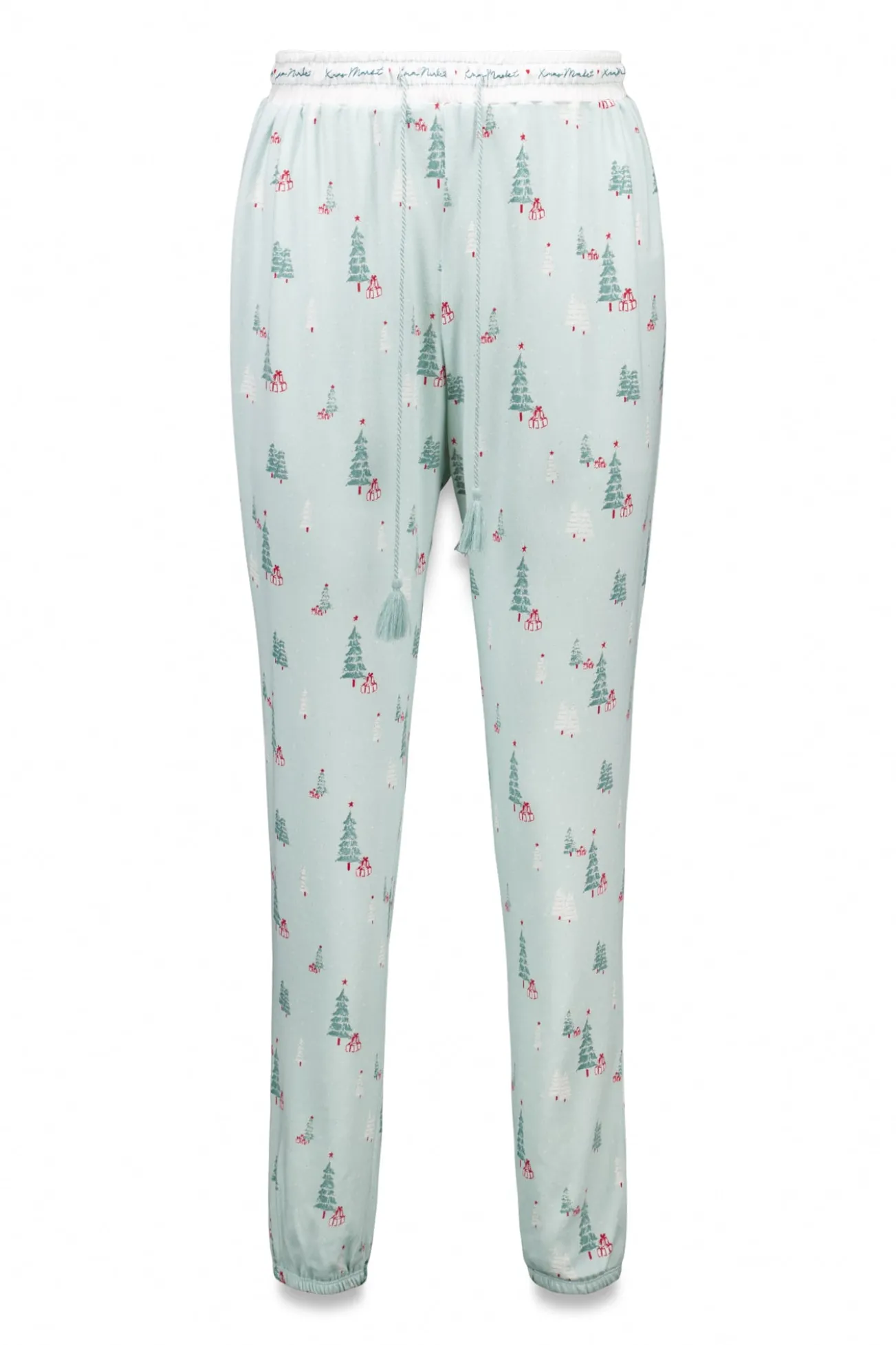 Calças compridas de malha com estampado natalício