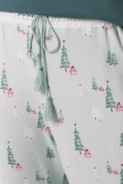 Calças compridas de malha com estampado natalício