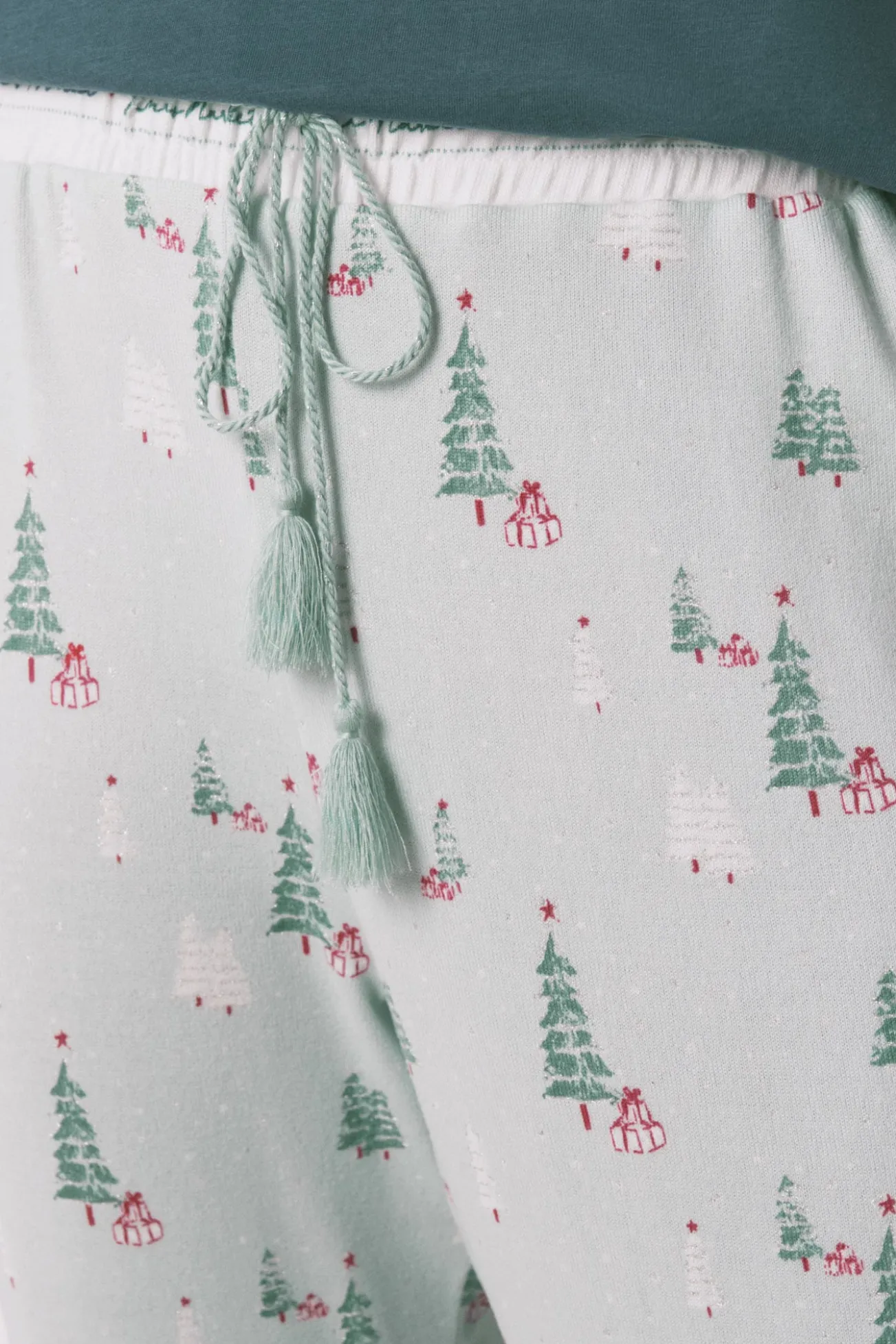 Calças compridas de malha com estampado natalício