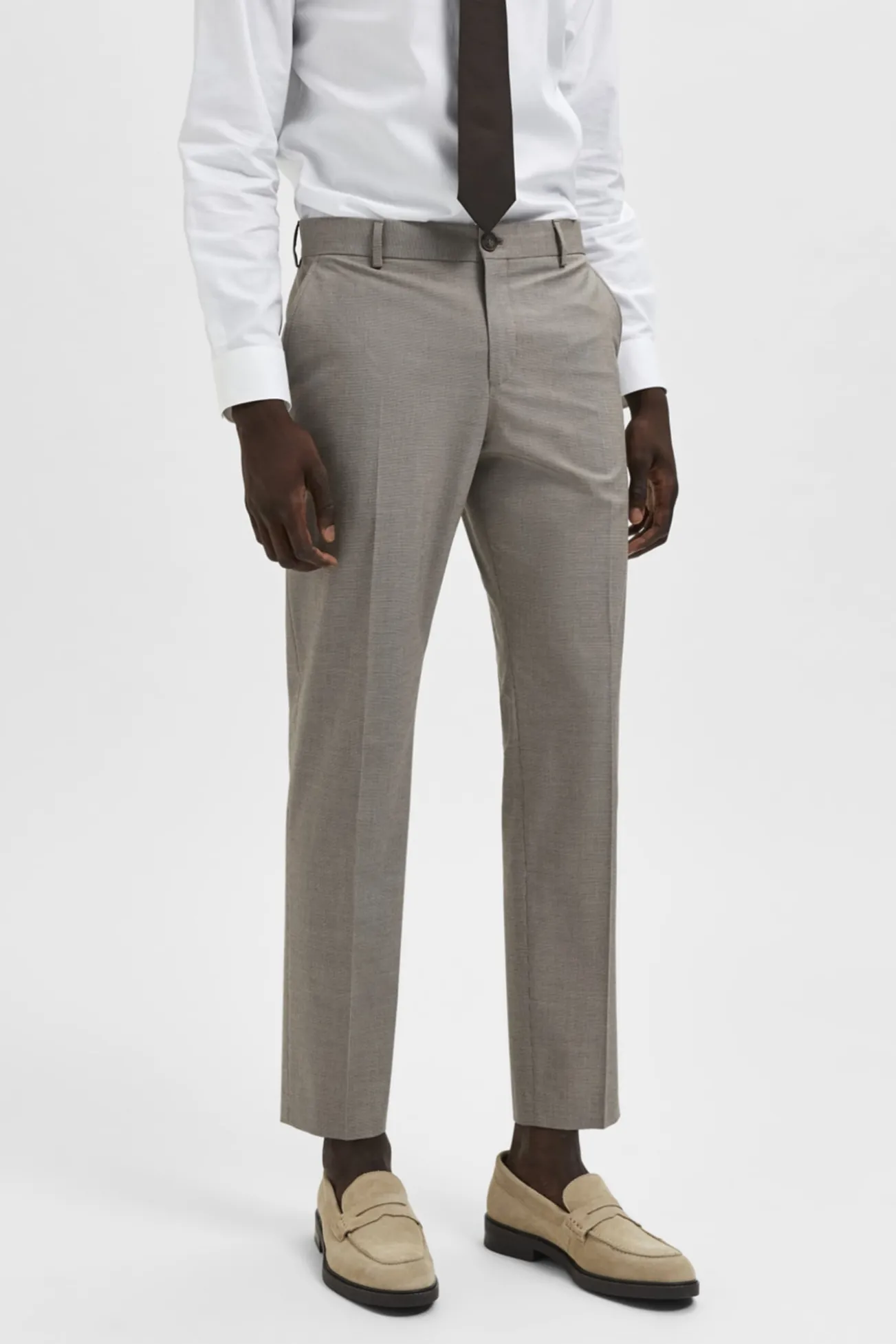 Calças de fato slim fit estrutura