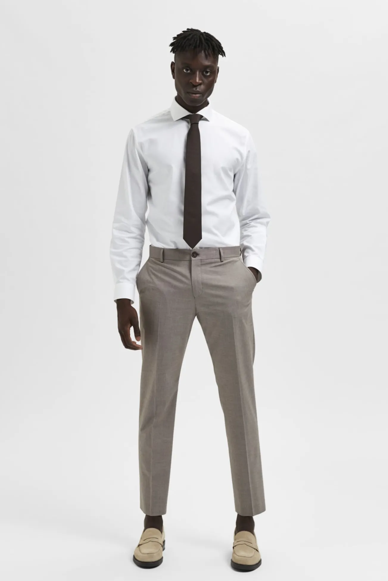 Calças de fato slim fit estrutura