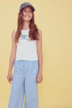 Calças de pijama riscas para meninas