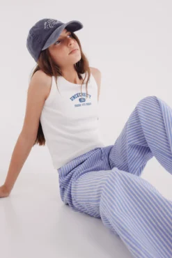 Calças de pijama riscas para meninas