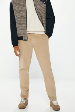 Calças de veludo calças chino com veludo confortável