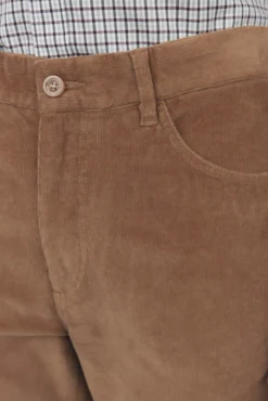 Calças de veludo slim fit com 5 bolsos