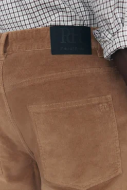 Calças de veludo slim fit com 5 bolsos