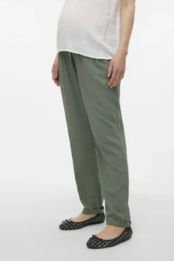 Calças fluidas de cintura baixa maternity