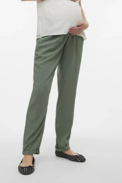 Calças fluidas de cintura baixa maternity