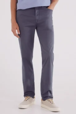 Calças justas, lavagem clara, 5 bolsos