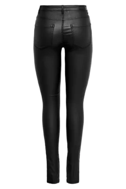 Calça skinny com efeito encerado