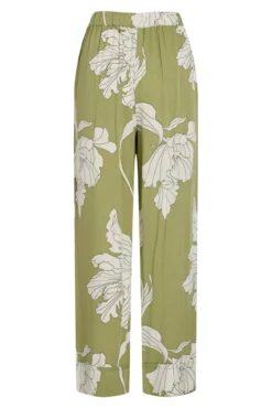 Calças largas com estampado floral