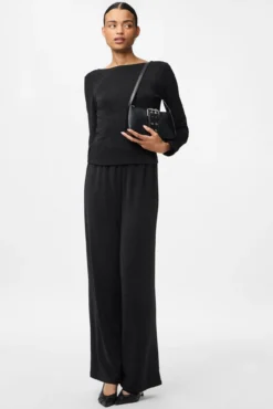 Calça wide lurex