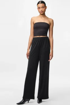 Calça wide lurex