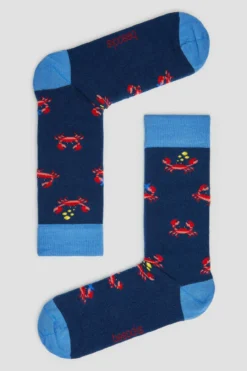 Calcetines altos Besocks de algodón orgánico color azul