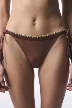 Calcinha de biquíni clássica camelo