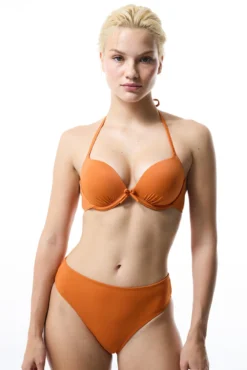 Calcinha de biquíni midi laranja