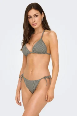 Calcinha de biquíni riscas lurex clássica