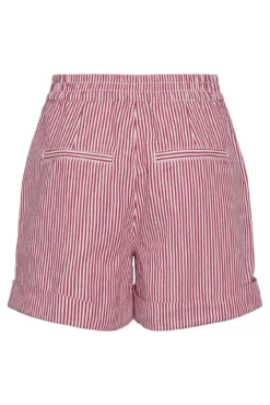Calções denim estampado às riscas