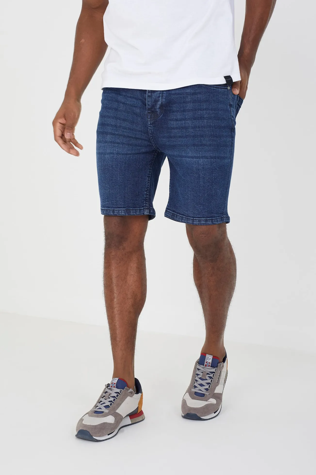 Calções denim skinny