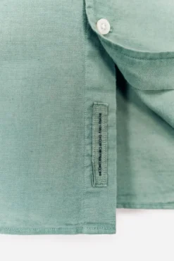 Camisa algodão linho manga comprida