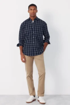 Camisa aos quadrados em denim