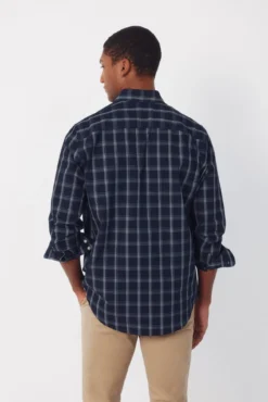 Camisa aos quadrados em denim