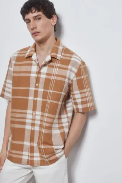 camisa camp colar manga curta