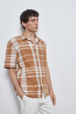 camisa camp colar manga curta