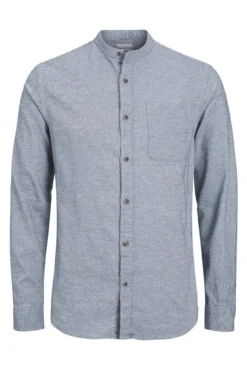 Camisa confortável com gola mao