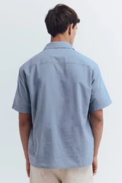 Camisa de algodão de manga manga curta