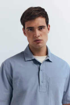 Camisa de algodão de manga manga curta