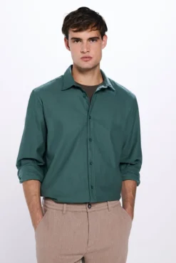 Camisa de algodão escovado