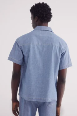 Camisa de boliche jacquard de manga curta