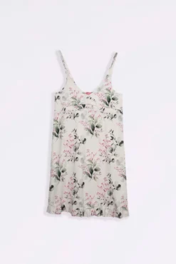Camisa de dormir de amamentação às flores com alças