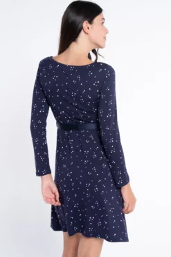 Camisa de dormir de amamentação m/l com estampado de floco de neve