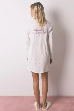 Camisa de dormir midi de malha waffle