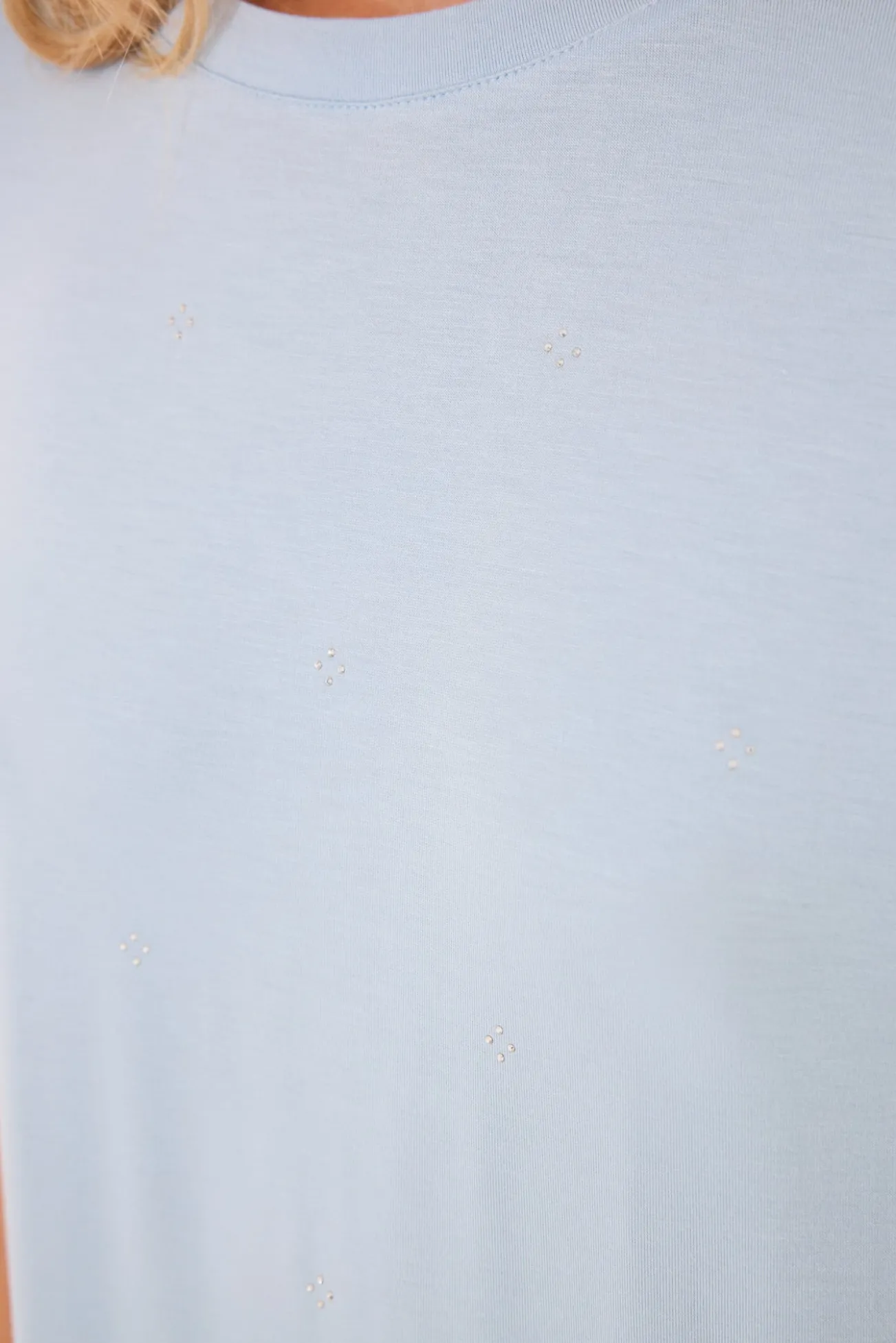 Camisa de dormir midi de viscose com glitter azul